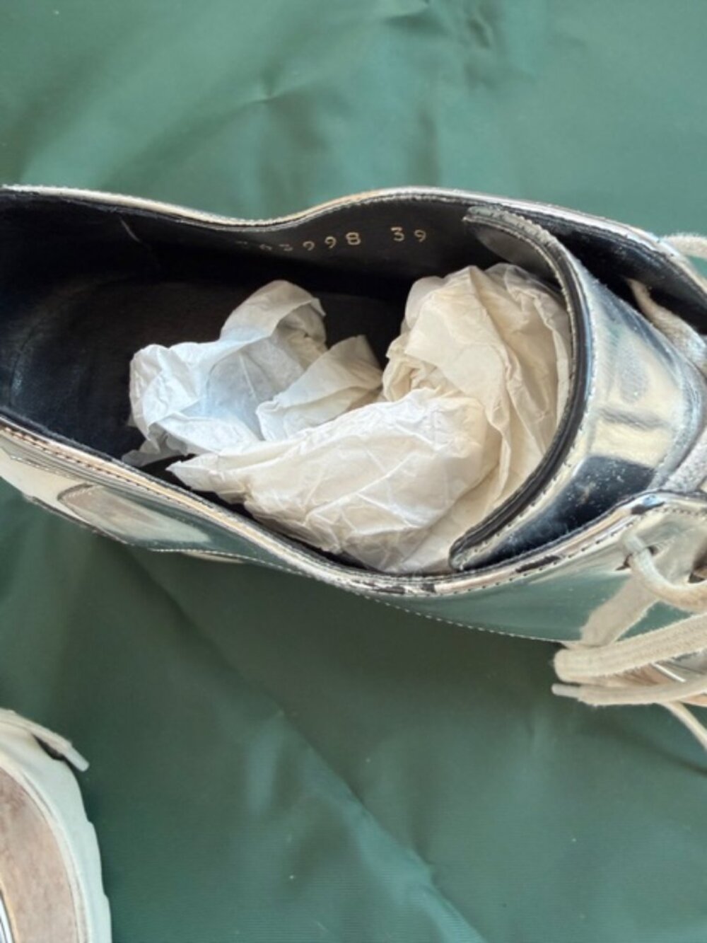 Stella McCartney chunky vegan leather sneakers, silver, 39 size, silver color